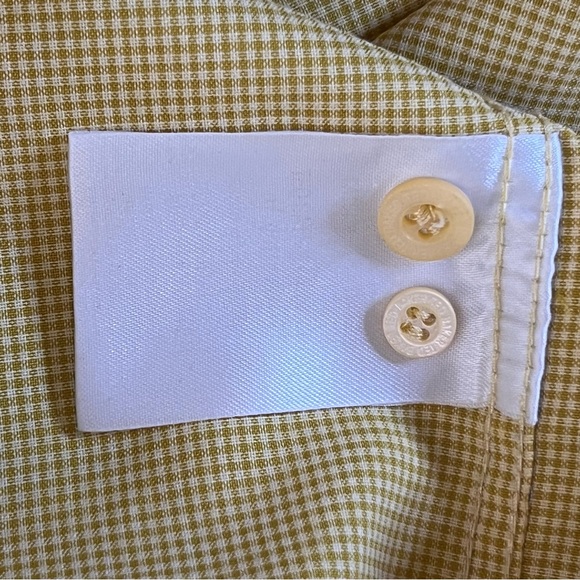 Ted Baker of London Men’s Gold Checked Dress Shirt Size 5 = US Size XL - Picture 8 of 9